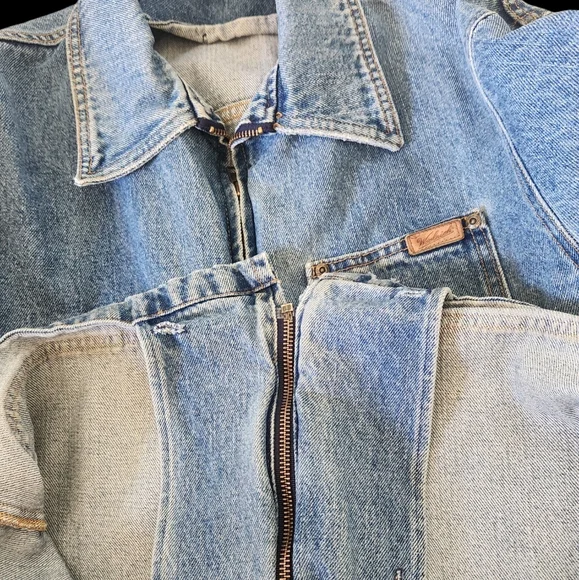 Vintage Mens Woolrich Denim Jacket Barn Coat Sz Small Made In USA No Liner READ - Picture 3 of 13